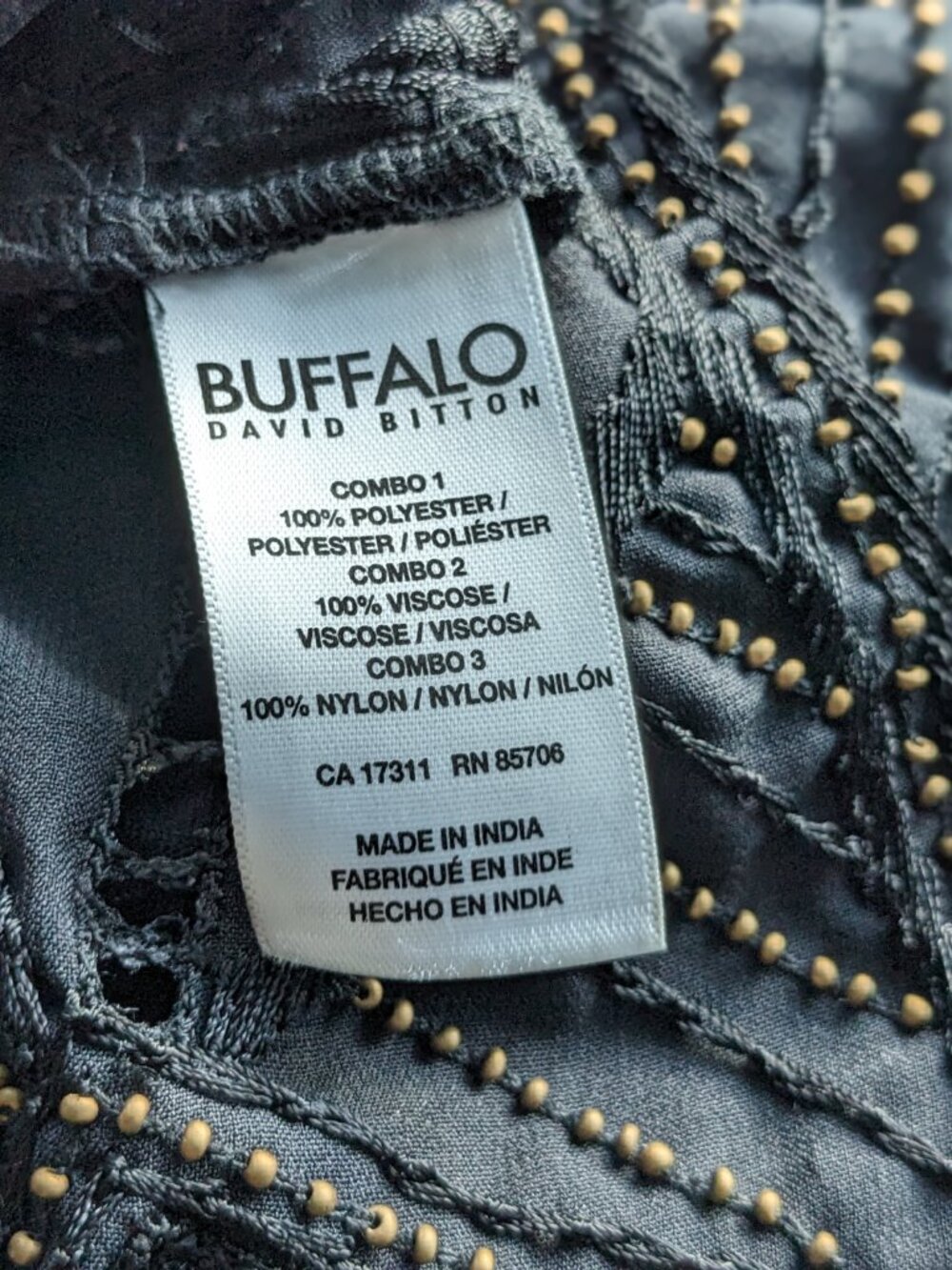 Buffalo Embellished Top with Mesh Panels and beading size small - Picture 7 of 8